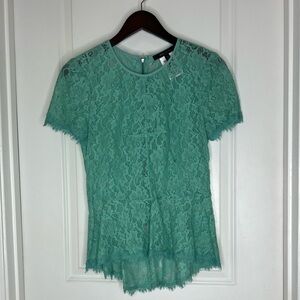 Teal BCBGMaxAzria laced top